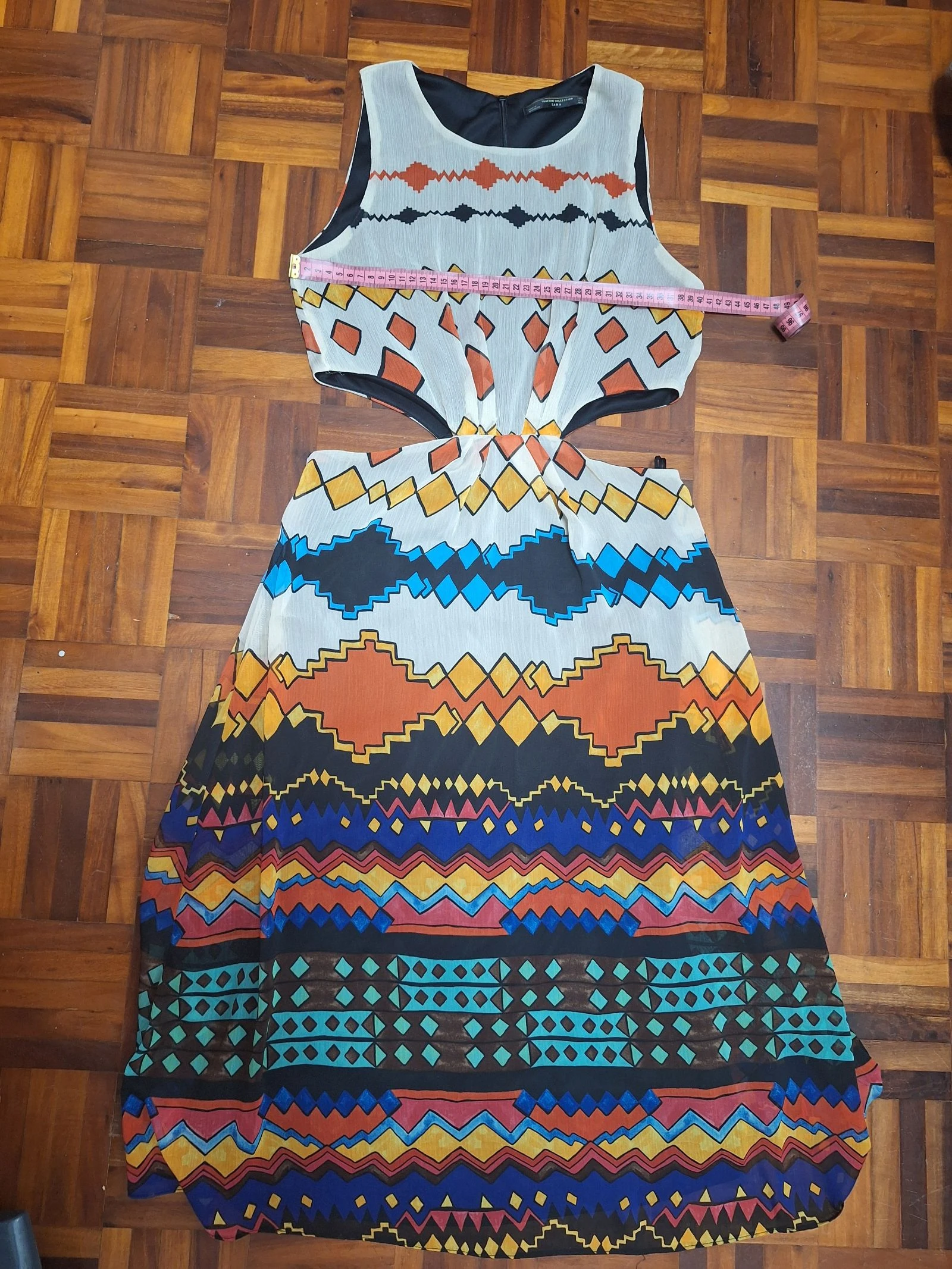 Zara Trafaluc M size ethnic print dress with side slits – photo 6